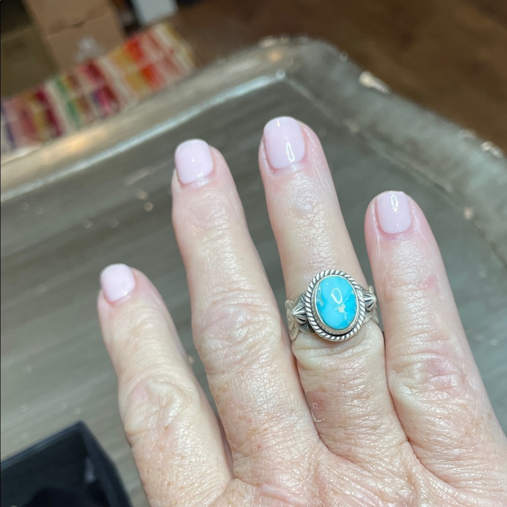 Sterling Silver Sonoran Blue Turquoise Oval Ring